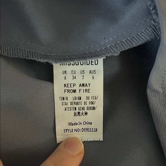 NWT Missguided Crepe Blue Gray Sleeveless Midi Cocktail Dress Ruffle Hem  Sz 2 - Picture 10 of 10